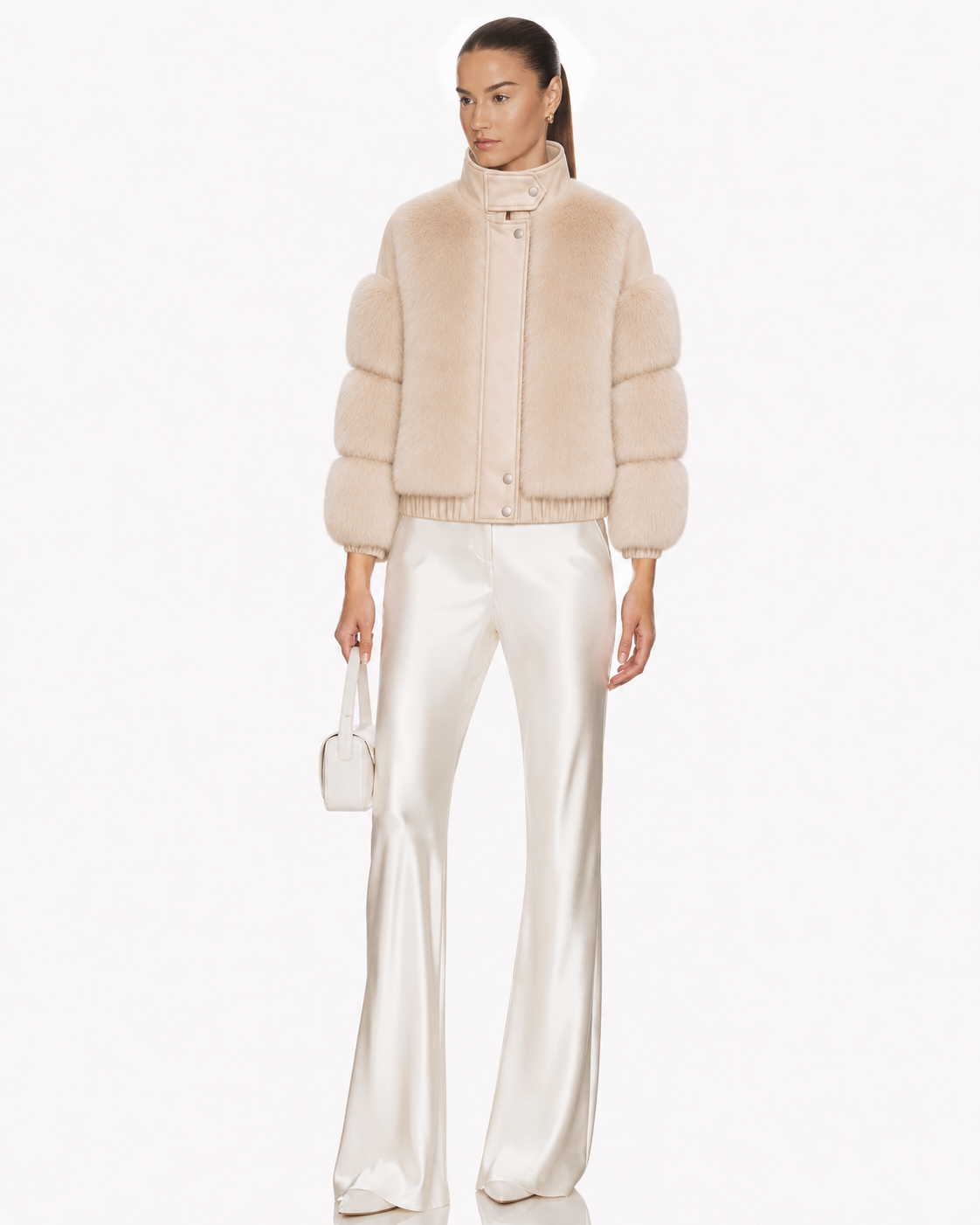Leather & Faux Fur Bomber Jacket