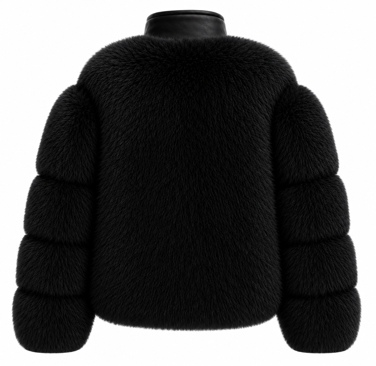 Leather & Faux Fur Bomber Jacket - Black (Made to Order)