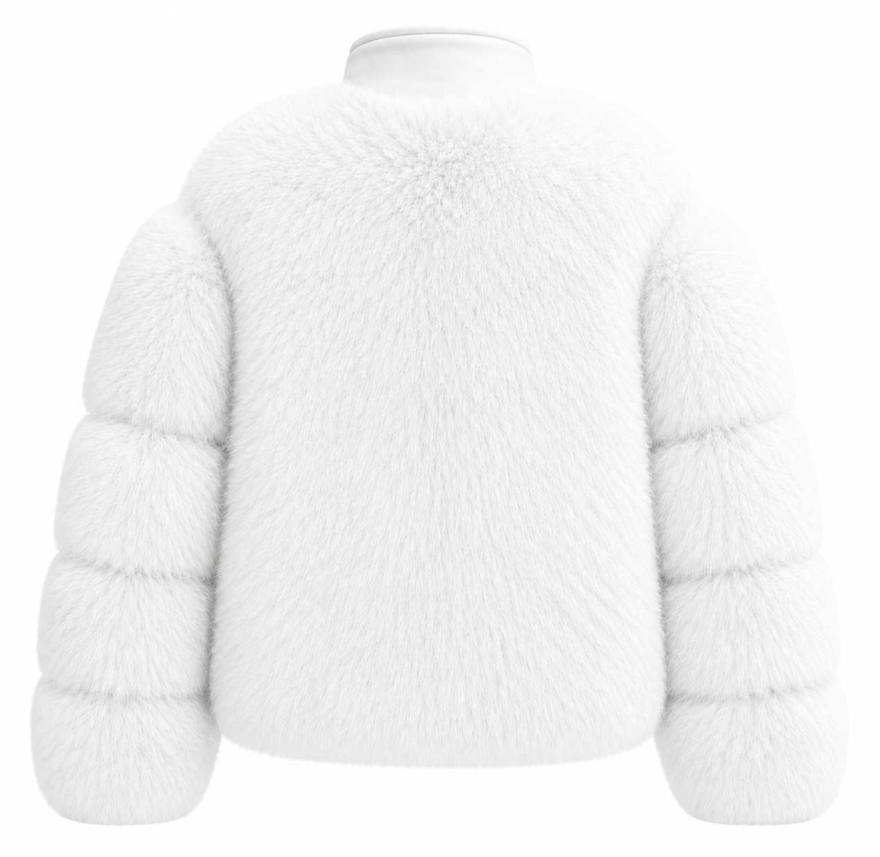 Leather & Faux Fur Bomber Jacket - White (Made to Order)