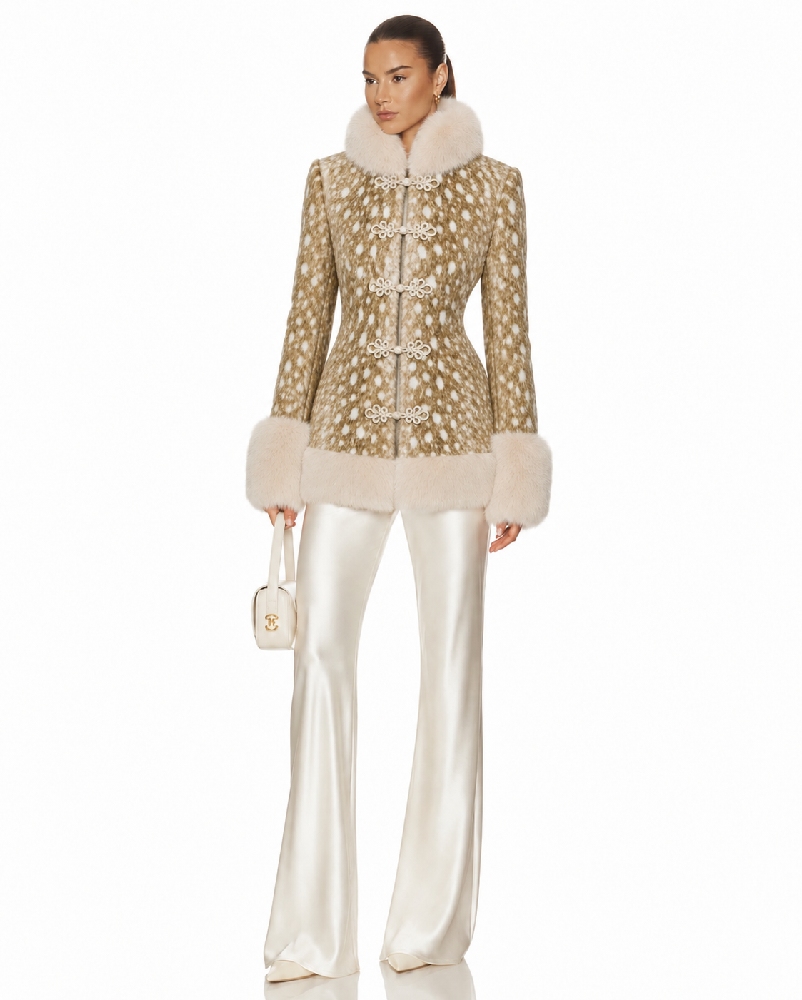 Sable Fawn Jacket with Removable Fur Panels